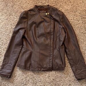 The Limited Dark Brown Leather Jacket with Unique Side Zip